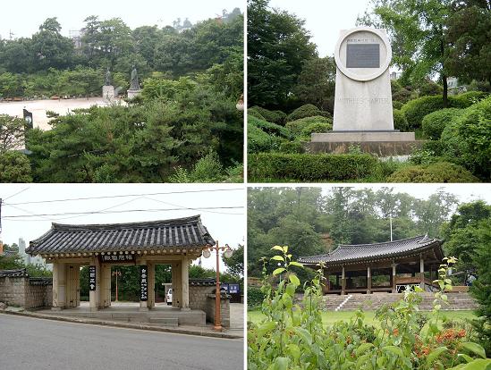 사직공원 안에는 이율곡 선생 동상과 신사임당 동상, 어머니헌장비, 단군성전, 황학정 등이 두루 흩어져 있다. 